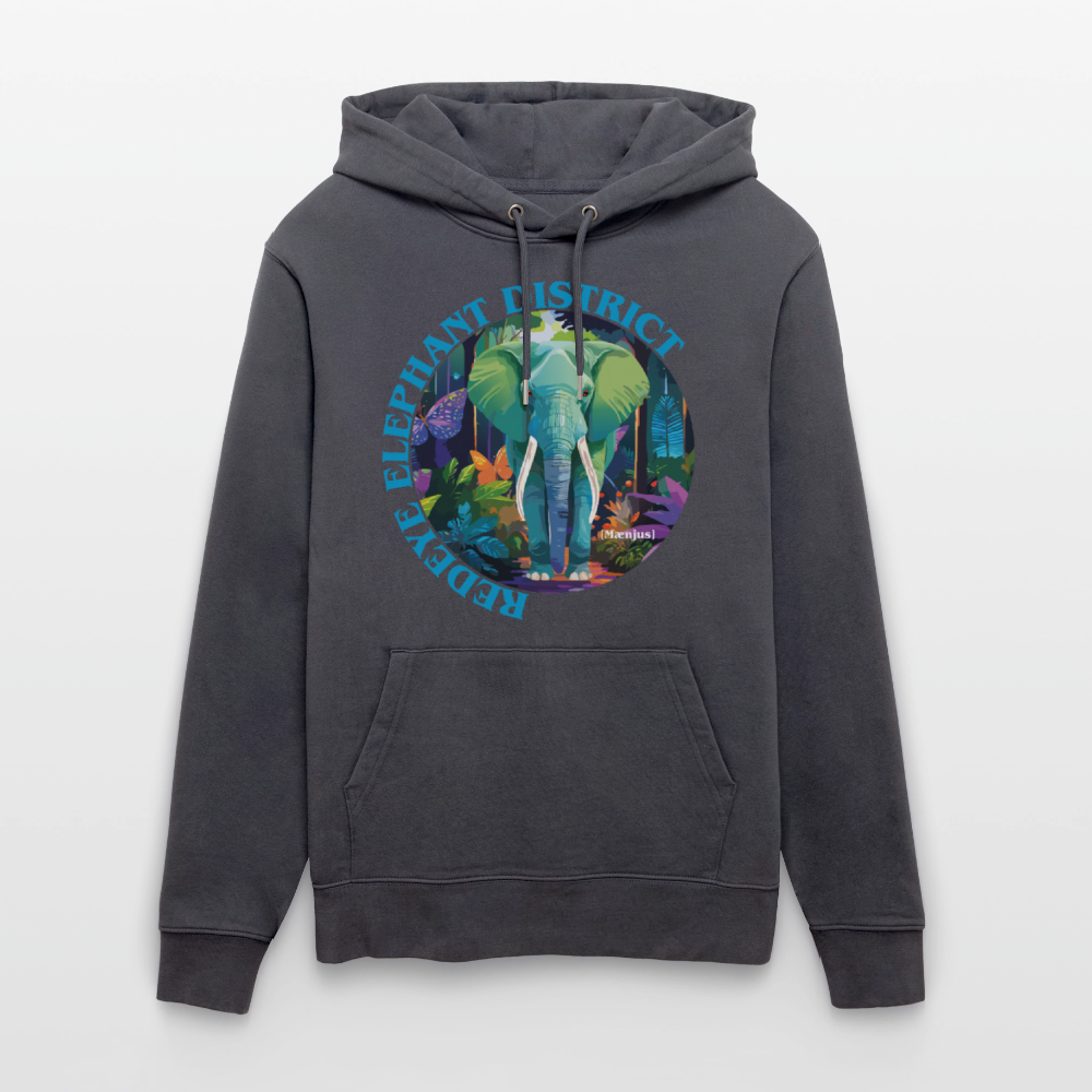 Unisex Bio-Hoodie mit REDEYE ELEPHANT DISTRICT PRINT - Indigoblau