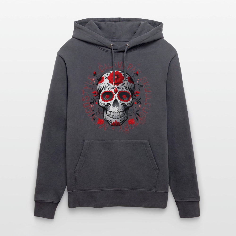 Unisex Hoodie mit CALAVERAS SKULL PRINT - Indigoblau