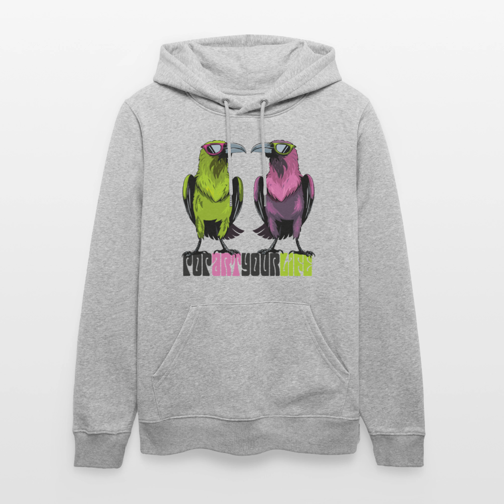 Unisex Hoodie mit POPART YOUR LIFE PRINT - Grau meliert