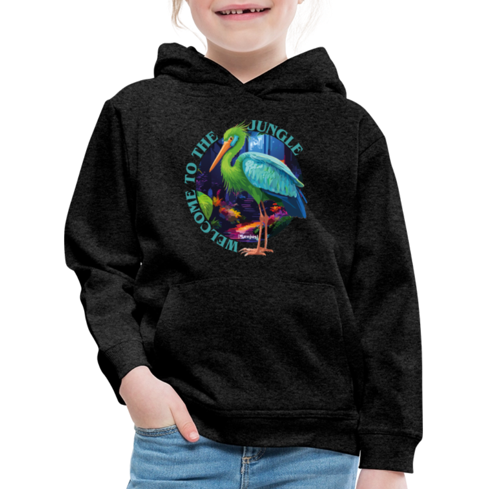 MNJS KIDS Premium Hoodie mit WELCOME TO THE JUNGLE PRINT - Anthrazit