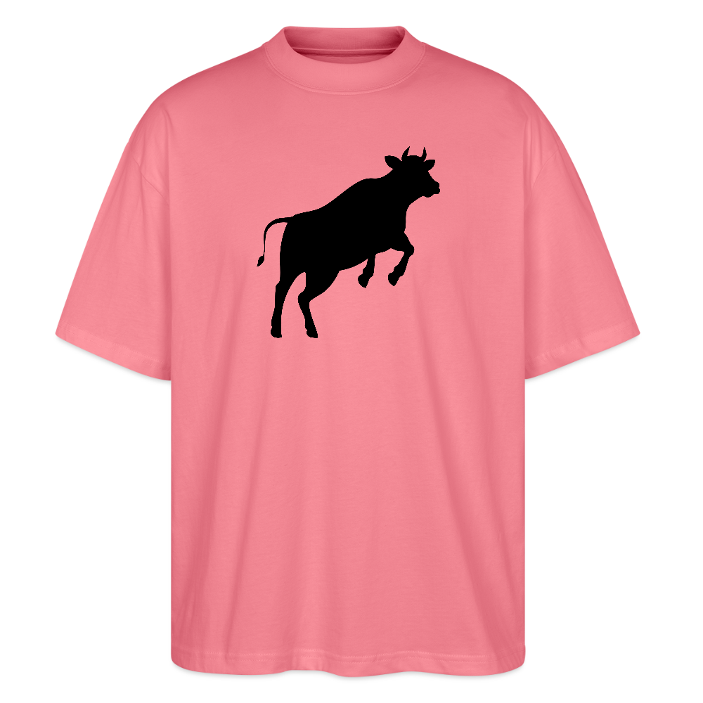 Oversized Unisex T-Shirt mit JUMPING COW PRINT - Pink