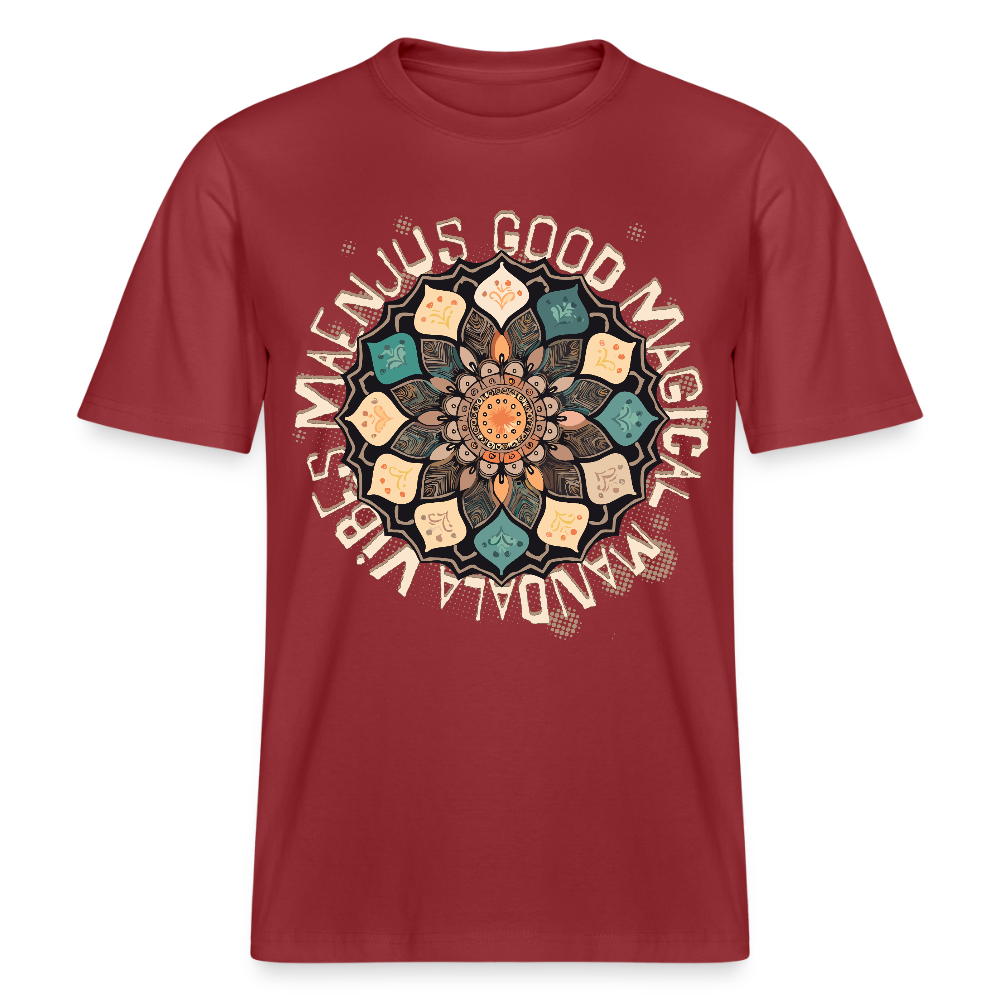 Unisex Bio-T-Shirt mit MANDALA VIBES PRINT - Erdrot