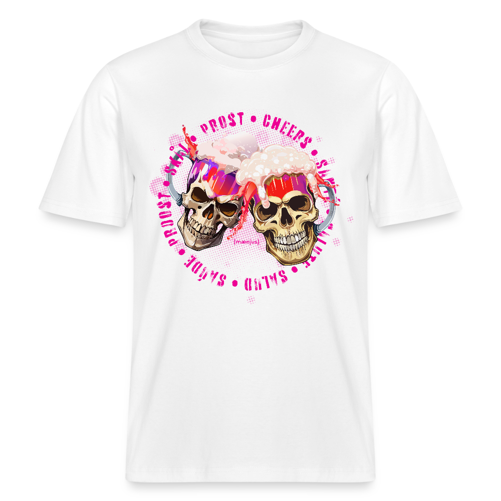Unisex Bio-T-Shirt mit OKTOBERFEST SKULL GIRL PRINT - Weiß