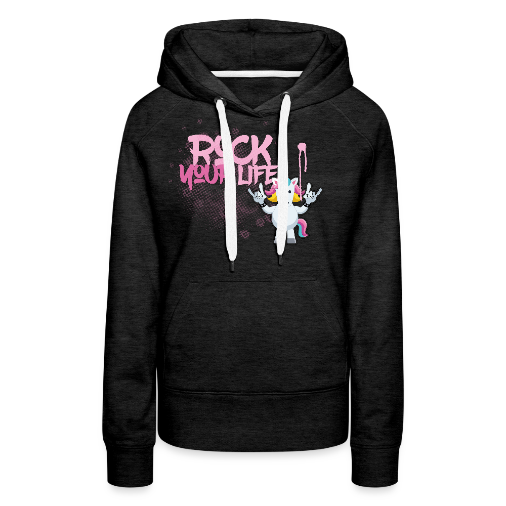 Frauen Premium Hoodie mit ROCK YOUR LIFE PRINT - Anthrazit