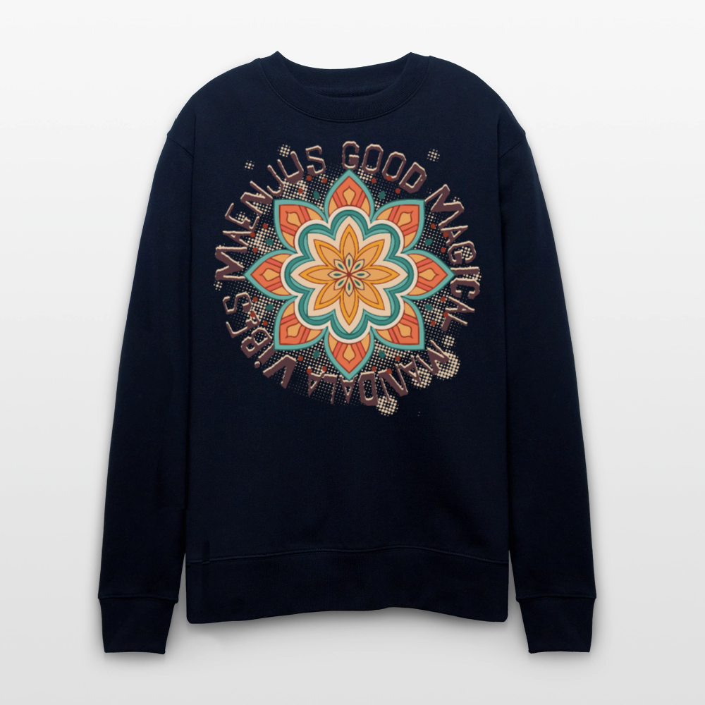 Unisex Bio-Sweatshirt mit MANDALA VIBES PRINT - Navy