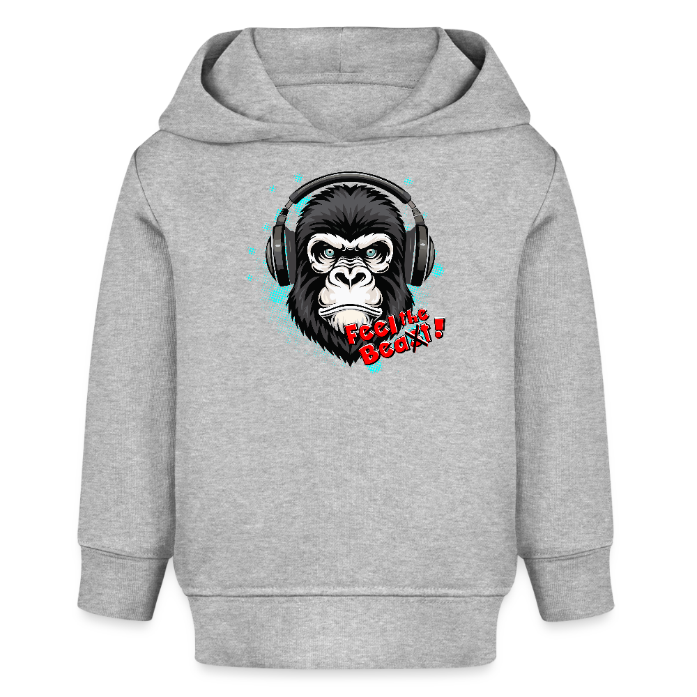 MNJS KIDS Bio Hoodie mit FEEL THE BEA(S)T PRINT - Grau meliert