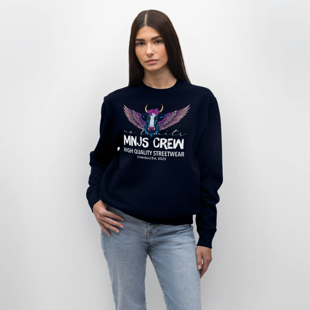 Unisex Bio-Sweatshirt mit MNJS CREW no limits PRINT - Navy