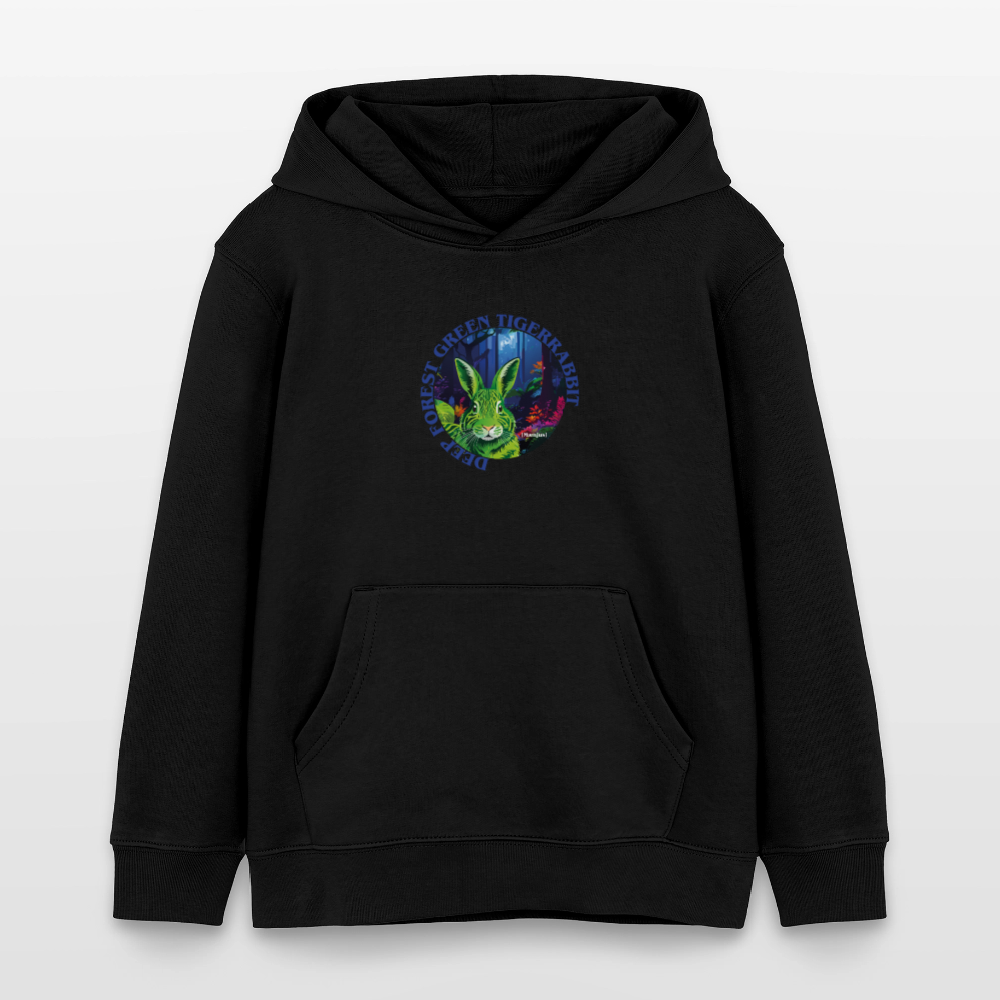 MNJS KIDS Bio-Hoodie mit DEEP FOREST GREEN TIGERRABBIT PRINT - Schwarz