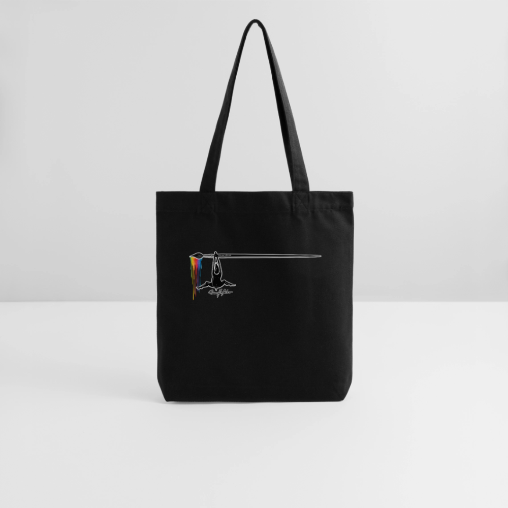 Recycelter Heavyweight Stoffbeutel mit TUSCHEMÄNNCHEN PRINT - Schwarz