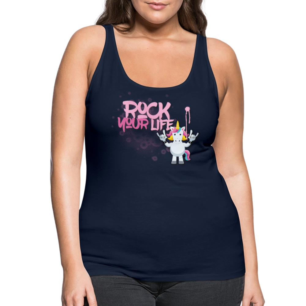 Frauen Premium Tank Top mit ROCK YOUR LIFE PRINT - Navy