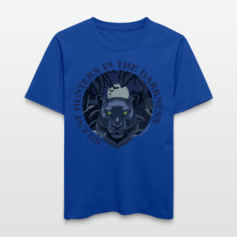 Relaxed Fit Unisex Bio-T-Shirt mit SILENT HUNTERS IN THE DARKNESS PRINT Vorderseite - Dunkelblau