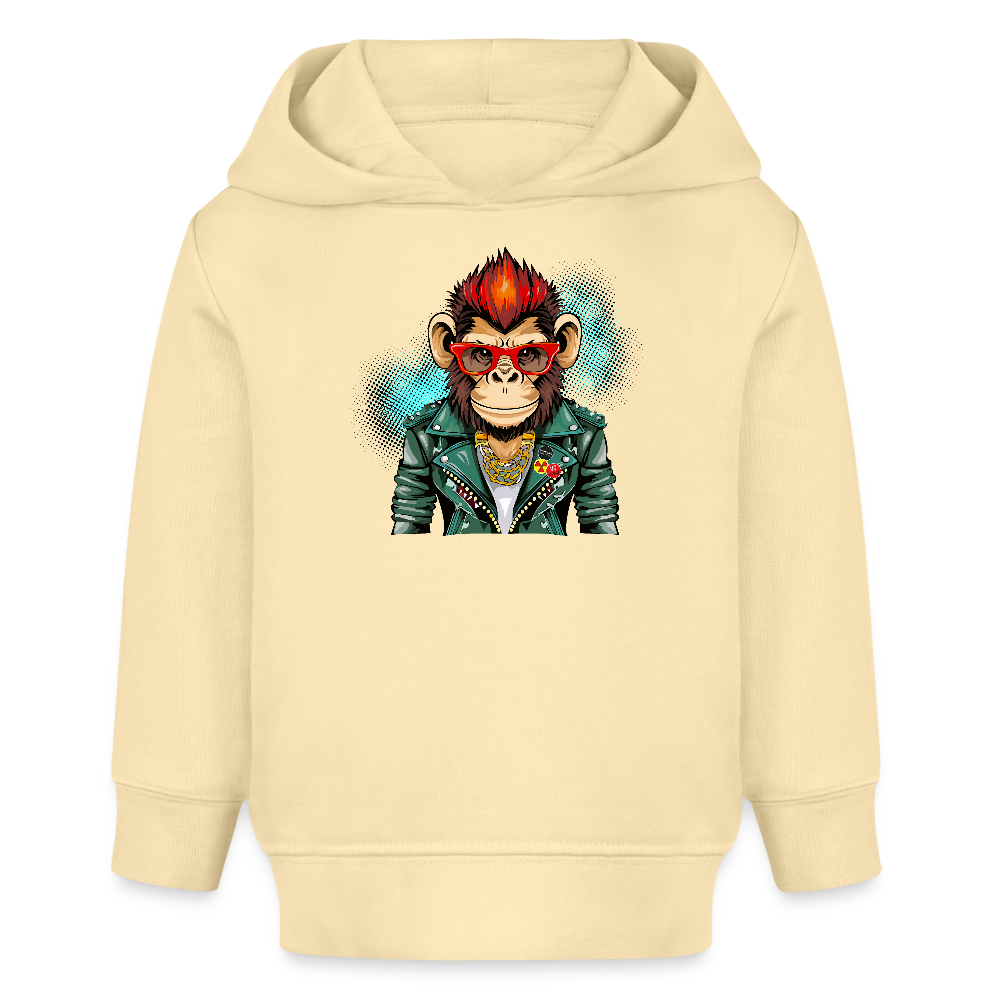 MNJS KIDS Bio Hoodie mit MONKEY PRINT - Creme