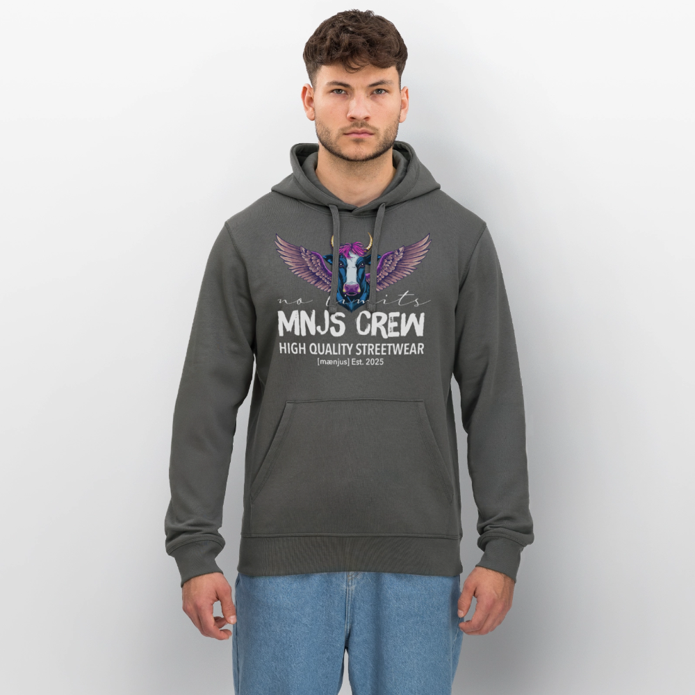 Unisex Bio-Hoodie mit MNJS CREW no limits PRINT - Anthrazit