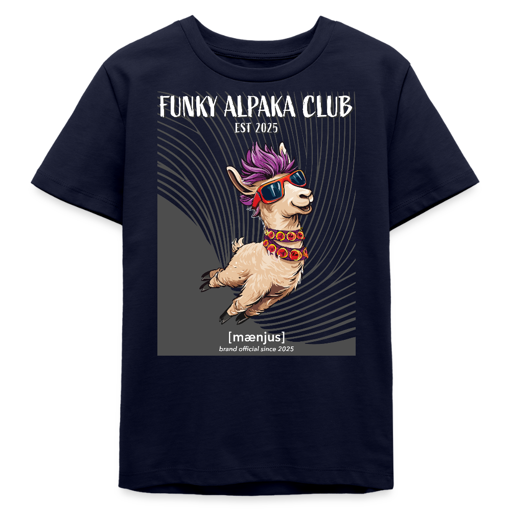 MNJS TEENS Bio T-Shirt mit FUNKY ALPAKA CLUB PRINT - Navy