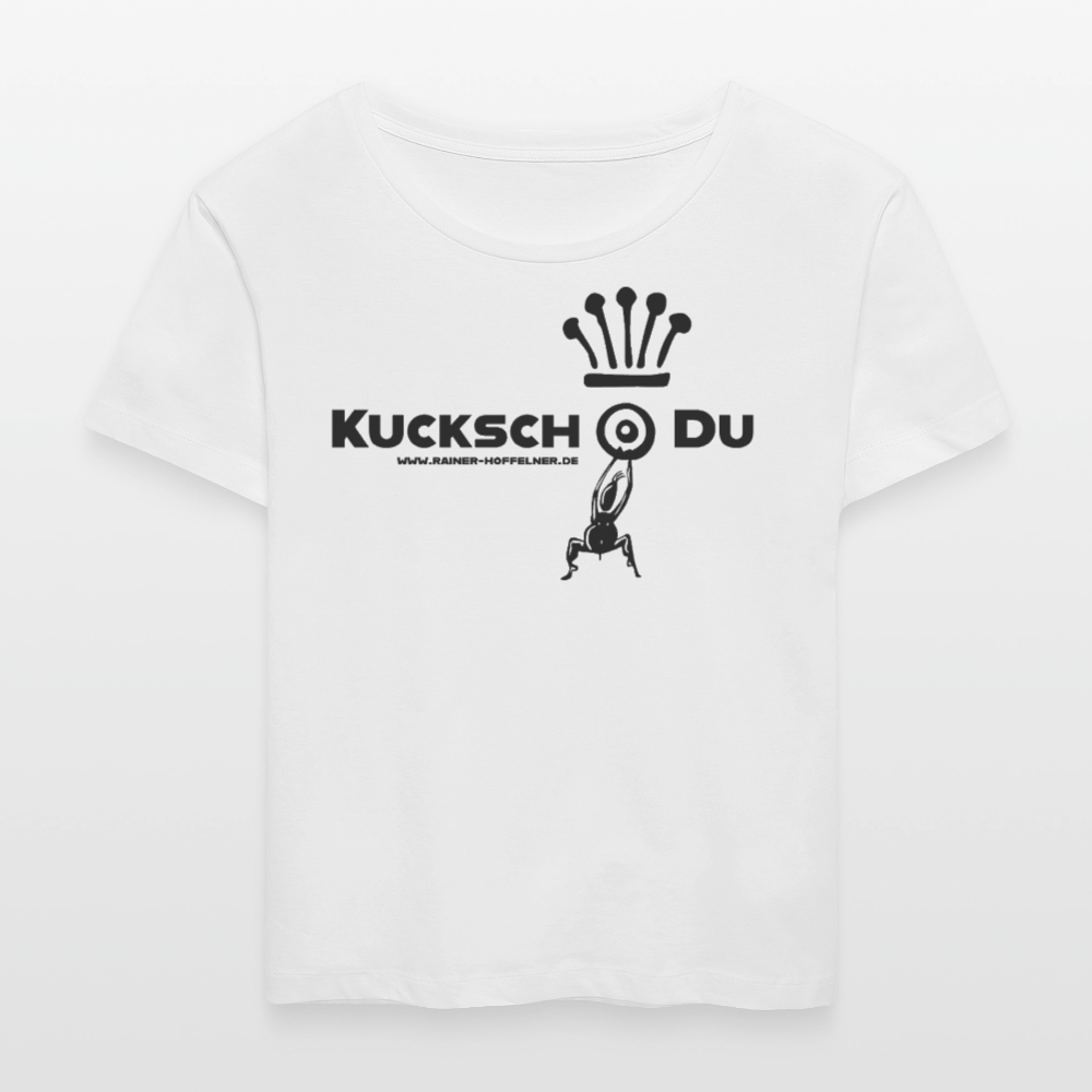 Frauen T-Shirt mit KUCKSCH DU PRINT - Weiß