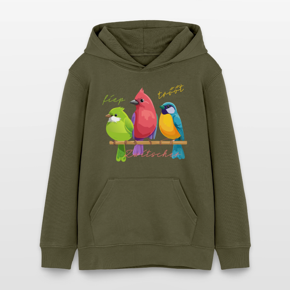 MNJS TEENS Bio-Hoodie mit ZWITSCHERGÄNG PRINT - Khaki