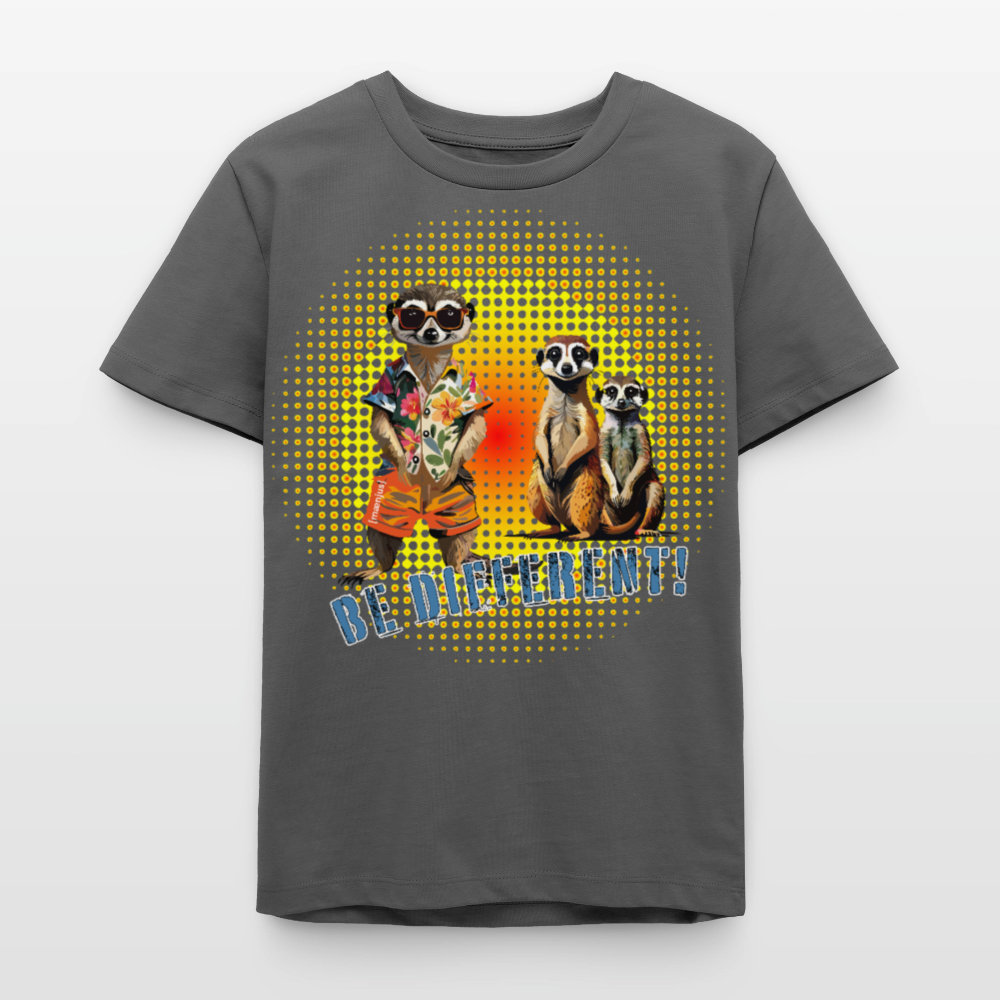 MNJS TEENS Bio T-Shirt mit BE DIFFERENT PRINT - Anthrazit