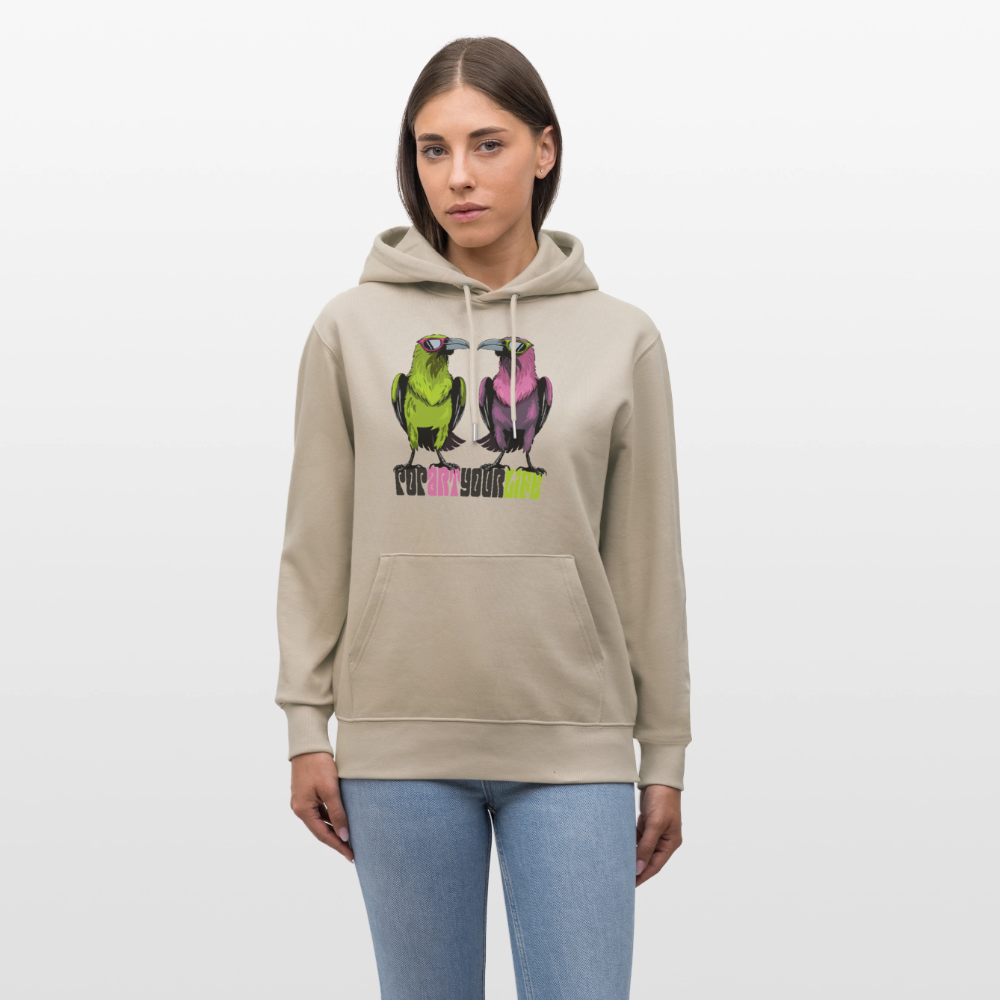Unisex Hoodie mit POPART YOUR LIFE PRINT - Beige