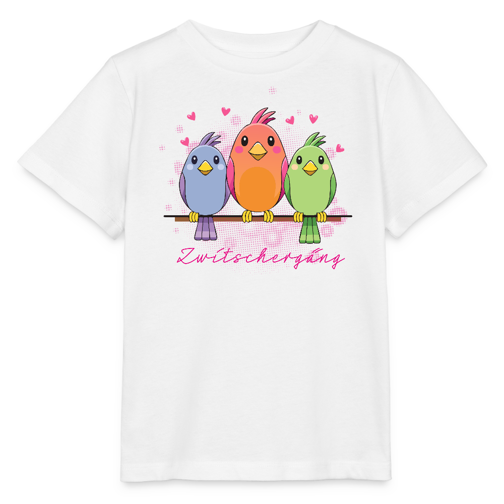 Kinder T-Shirt MINI mit Zwitschergäng Print - Weiß