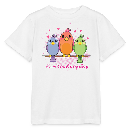 Kinder T-Shirt MINI mit Zwitschergäng Print - Weiß