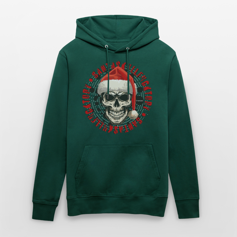 Unisex Bio-Hoodie mit SANTASKULL FUCKTORY PRINT - Forest