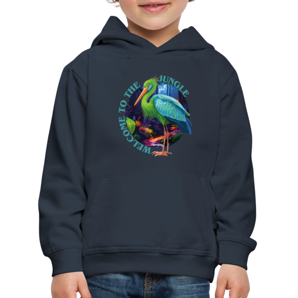 MNJS KIDS Premium Hoodie mit WELCOME TO THE JUNGLE PRINT - Navy
