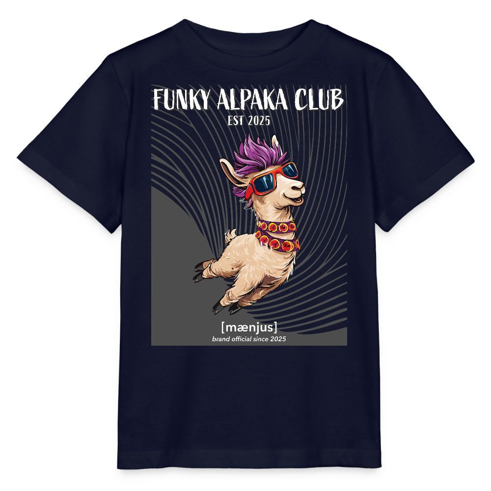 MNJS KIDS Bio T-Shirt mit FUNKY ALPAKA CLUB PRINT - Navy