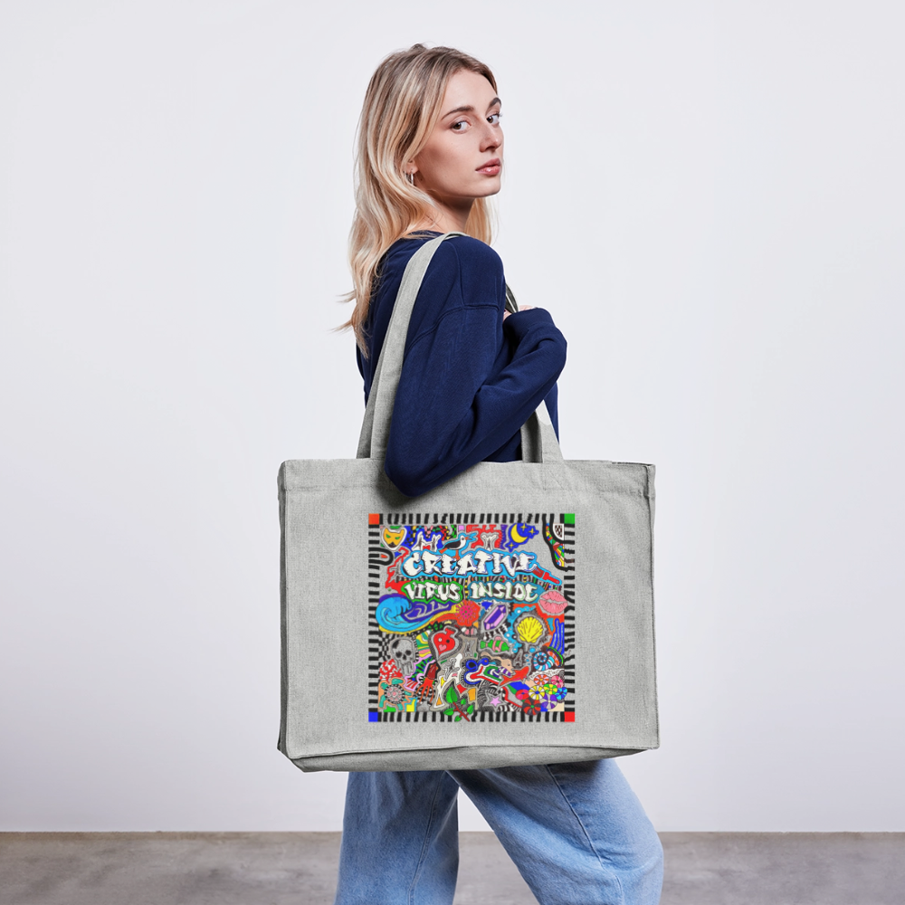 Recycelter Shopping Bag mit CREATIVE VIRUS INSIDE PRINT - Grau meliert