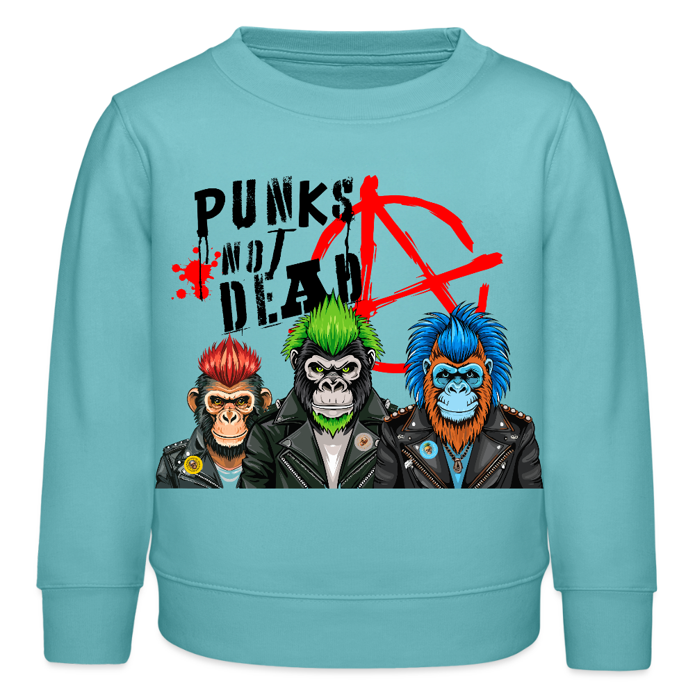 MNJS KIDS Mini Changer Bio Sweatshirt mit PUNKS NOT DEAD PRINT - Pastelltürkis