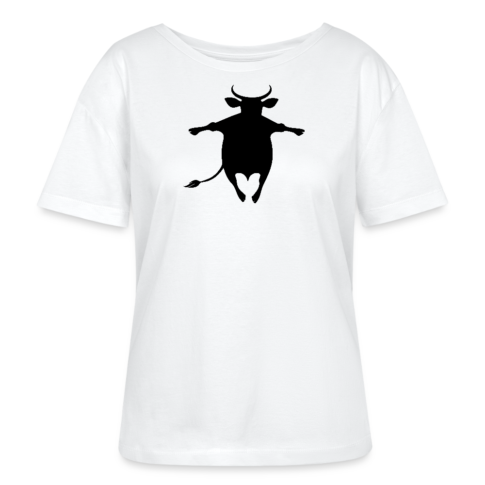 Frauen T-Shirt mit HAPPY COW PRINT - Weiß