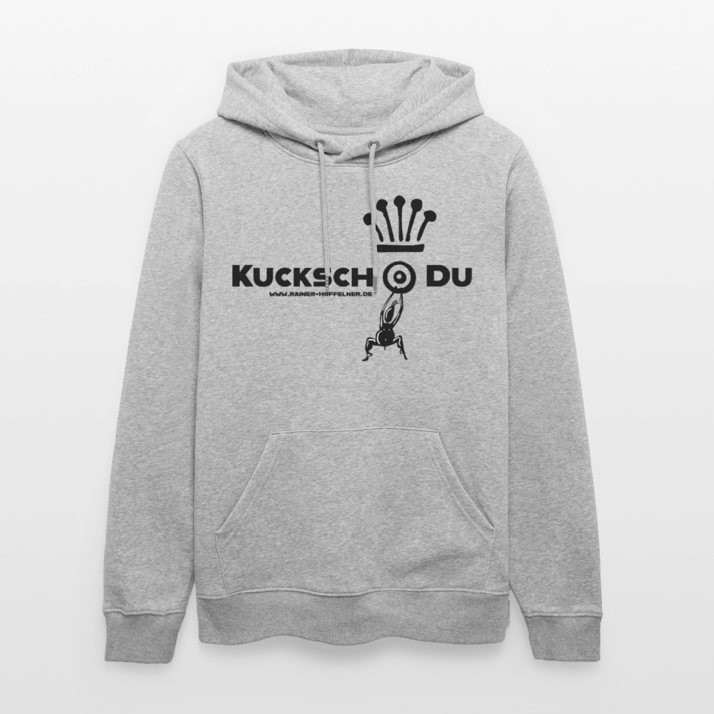 Unisex Hoodie mit KUCKSCH DU PRINT - Grau meliert