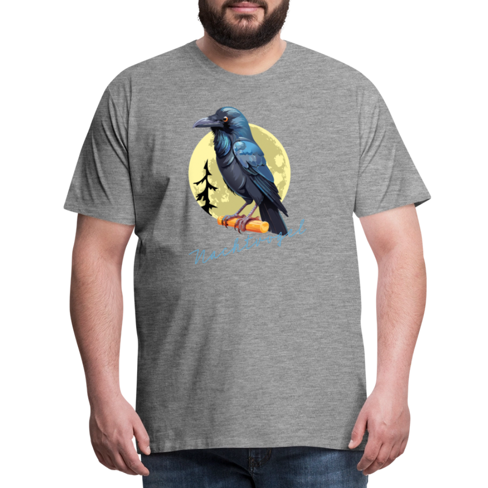 Männer Premium T-Shirt mit NACHTVOGEL PRINT - Grau meliert