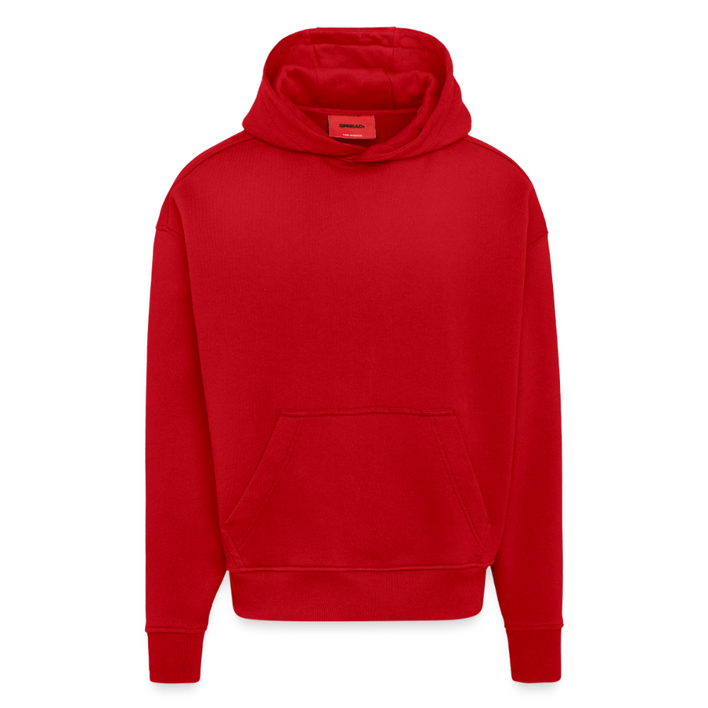 Heavyweight Oversized Organic Hoodie mit MONKEY IN LOVE PRINT - Rot
