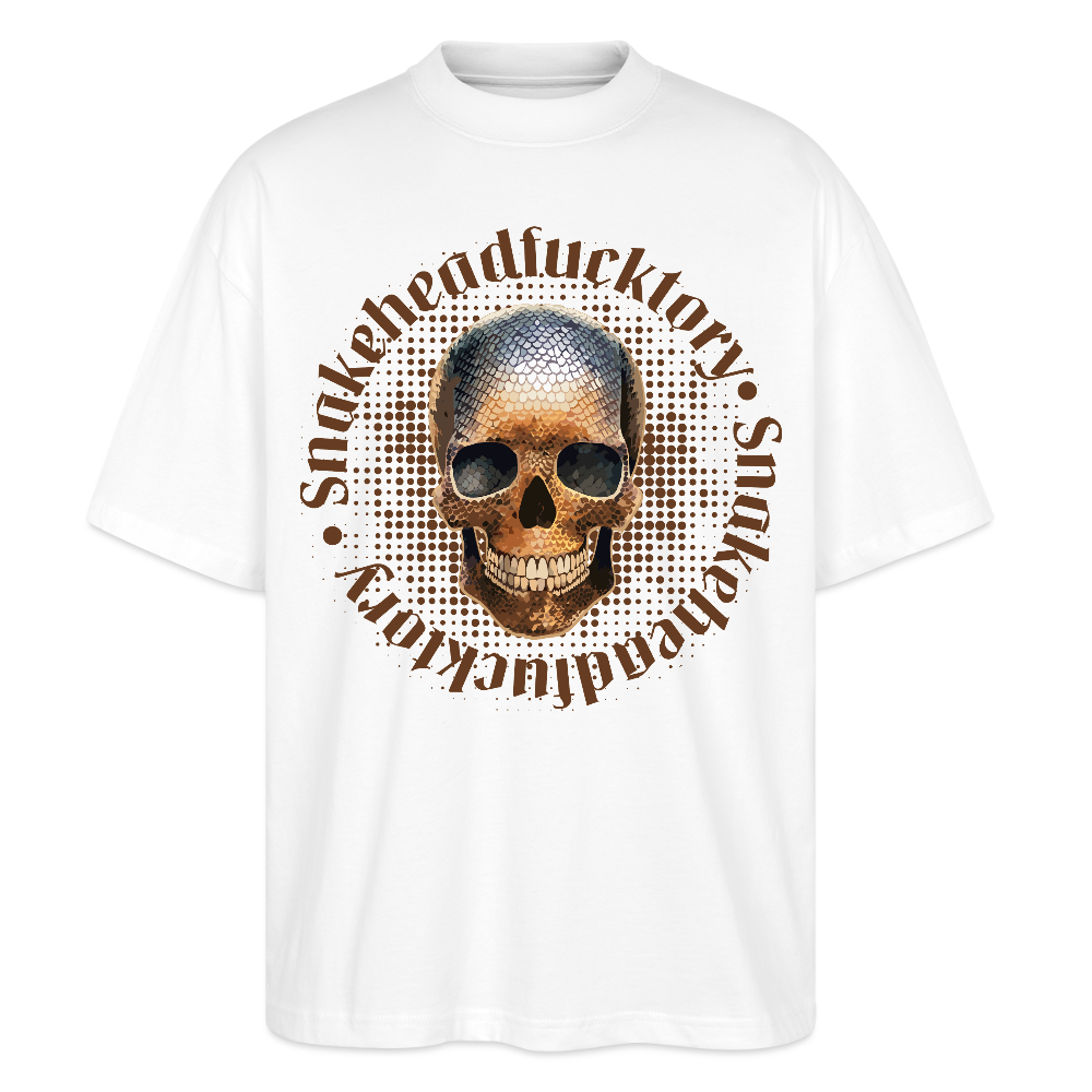 Oversized Unisex T-Shirt mit SNAKEHEAD SKULL PRINT - Weiß
