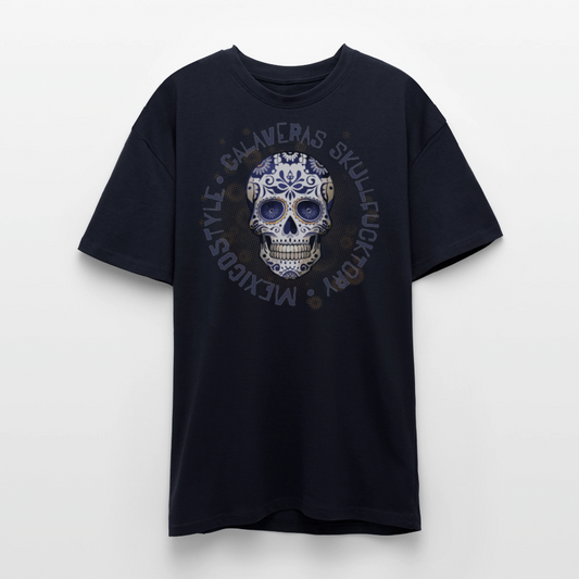 Heavy Oversize T-Shirt mit CALAVERAS SKULL PRINT - French Navy