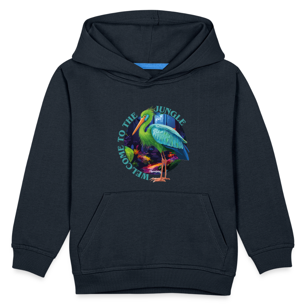 MNJS KIDS Premium Hoodie mit WELCOME TO THE JUNGLE PRINT - Navy