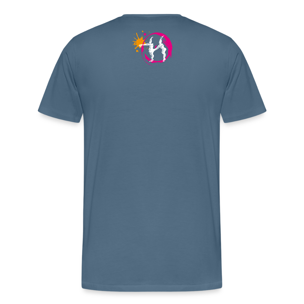 Männer Premium T-Shirt mit ES ESKALIERT EH PRINT - Blaugrau