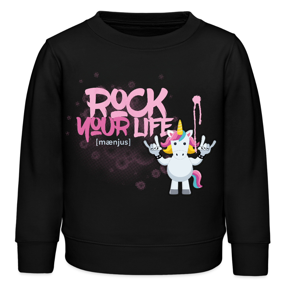 MNJS KIDS Mini Changer Bio Sweatshirt mit ROCK YOUR LIFE PRINT - Schwarz
