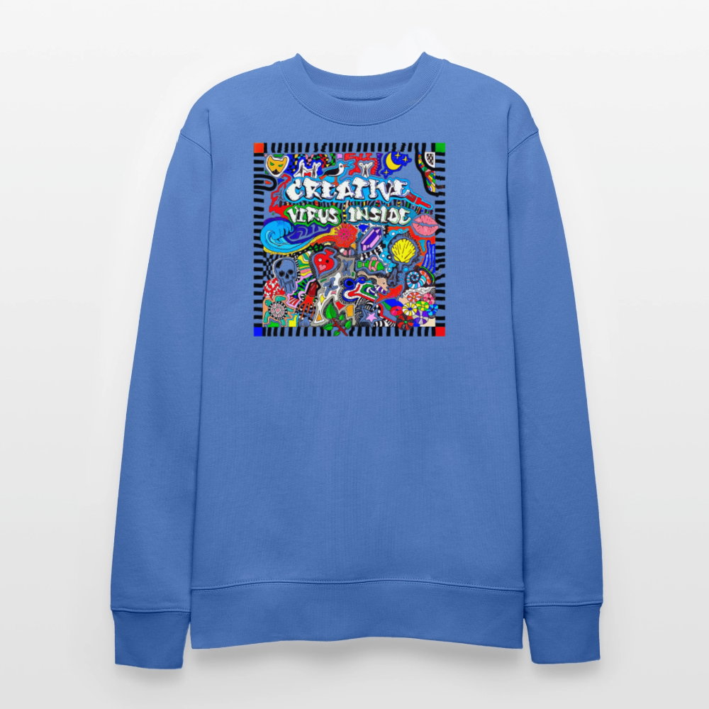 Unisex Bio-Sweatshirt mit CREATIVE VIRUS INSIDE PRINT - Blau