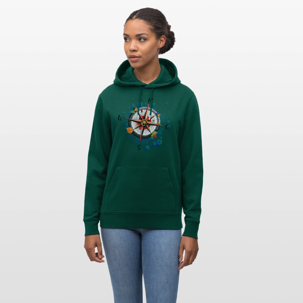 Unisex Hoodie mit WINDROSE PRINT - Forest
