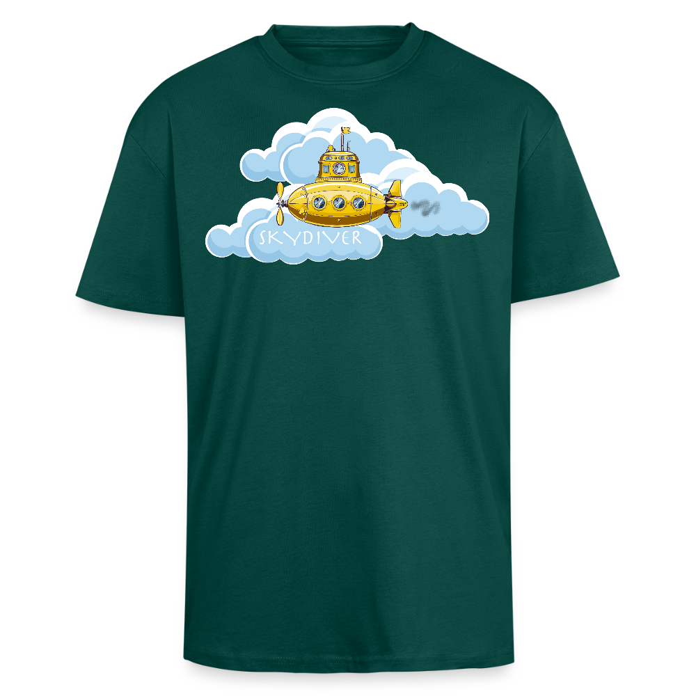 Heavy Oversize T-Shirt mit SKYDIVER PRINT - hunter Green
