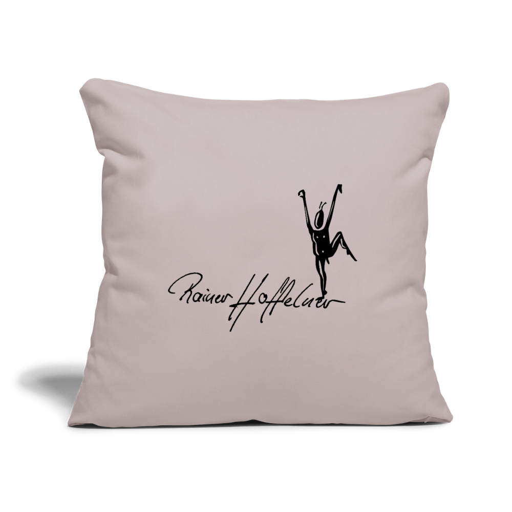 Sofakissenbezug 44 x 44 cm mit TUSCHEMÄNNCHN PRINT - helles Taupe