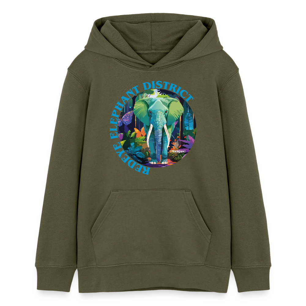 MNJS TEENS Bio-Hoodie mit REDEYE ELEPHANT DISTRICT PRINT - Khaki