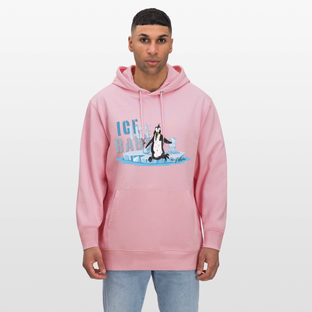 Unisex Bio-Hoodie mit ICE ICE BABY PINGUIN PRINT - Hellrosa