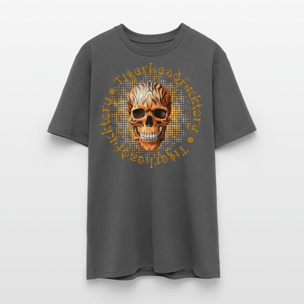 Unisex Bio-T-Shirt mit TIGERHEAD SKULL PRINT Vorderseite - Anthrazit