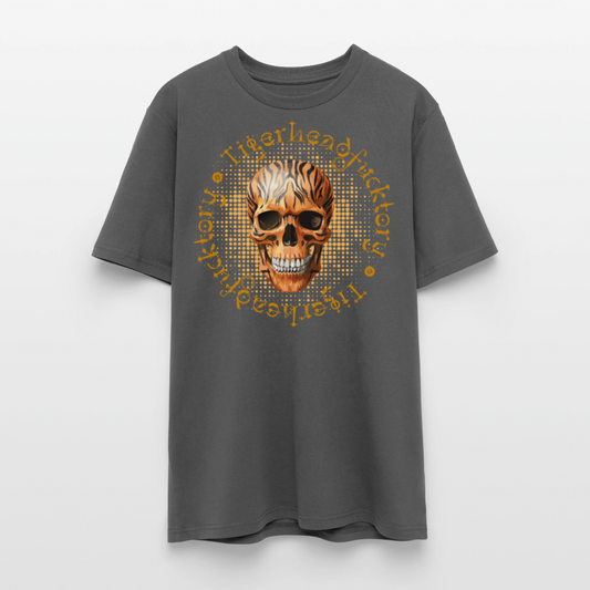 Unisex Bio-T-Shirt mit TIGERHEAD SKULL PRINT Vorderseite - Anthrazit