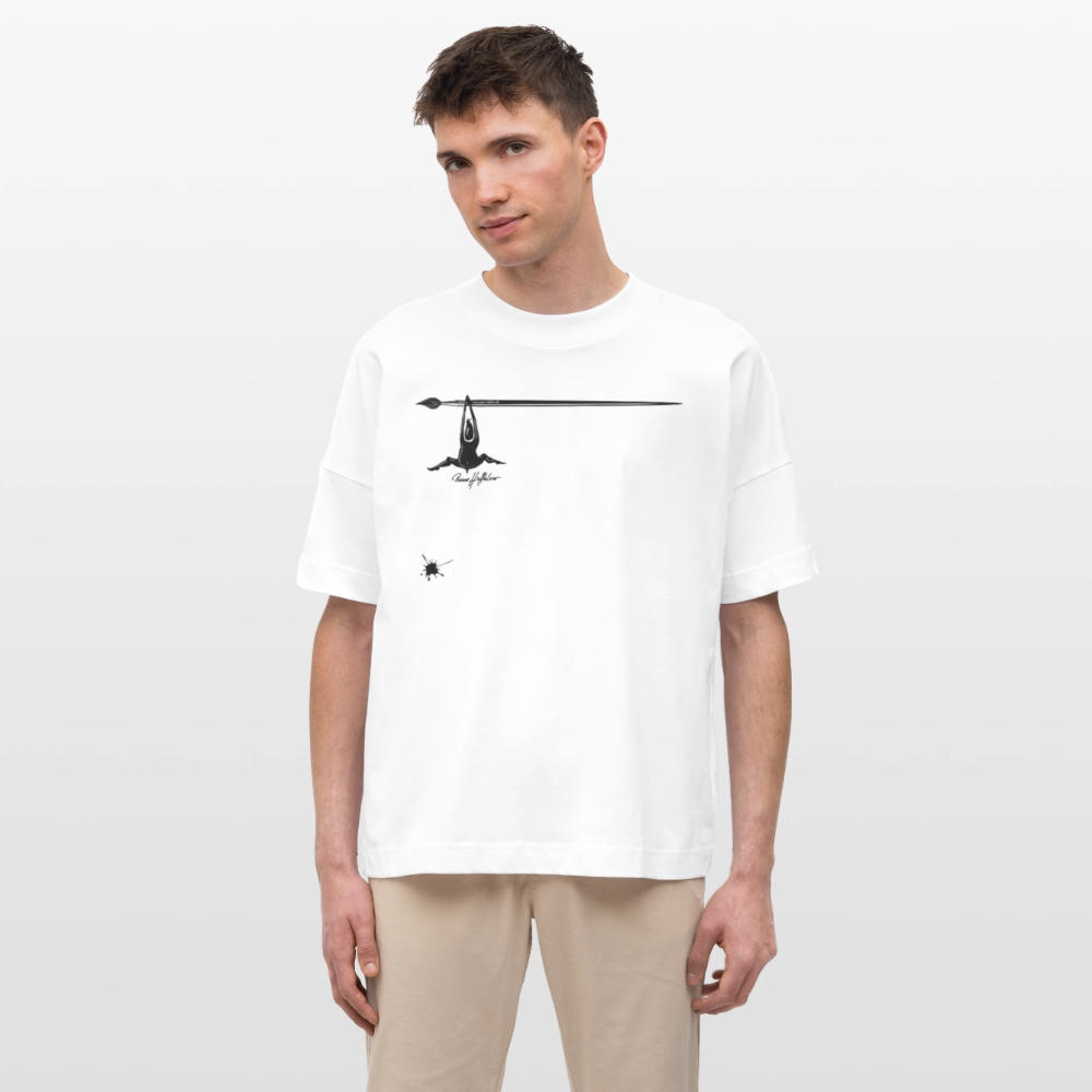 Oversized Unisex T-Shirt mit MÄNNLE PRINT - Weiß