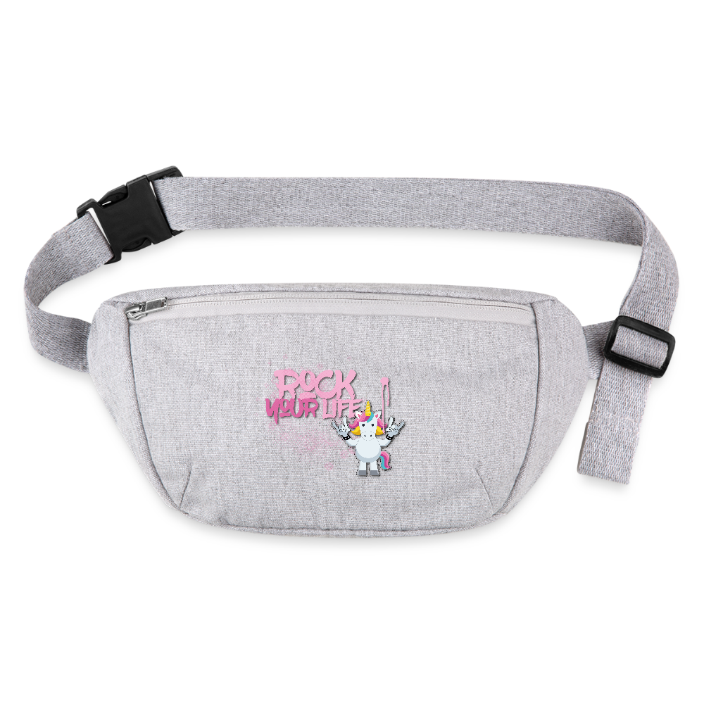 Gürteltasche mit ROCK YOUR LIFE PRINT - Grau meliert