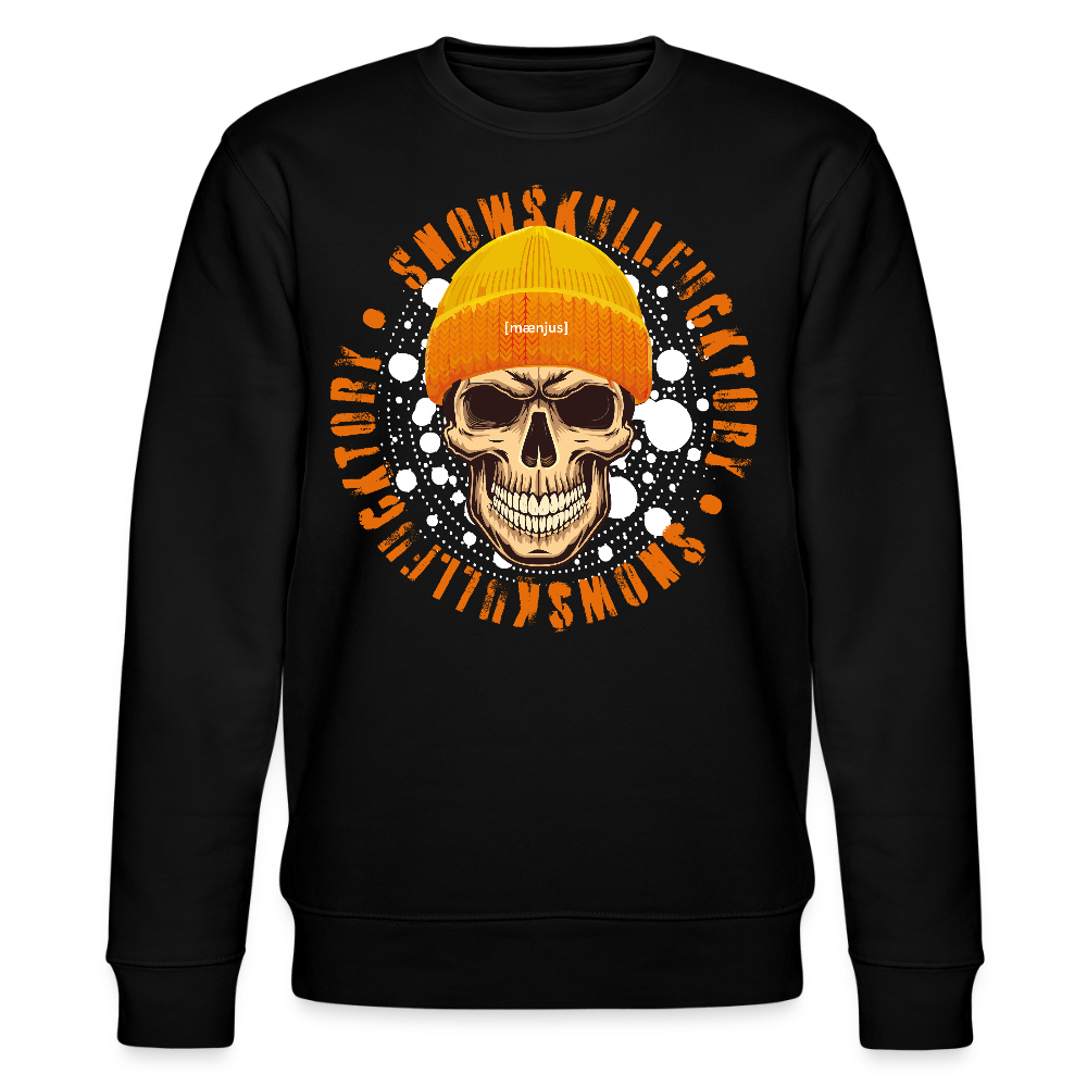 Unisex Bio-Sweatshirt mit SNOWSKULL FUCKTORY PRINT - Schwarz