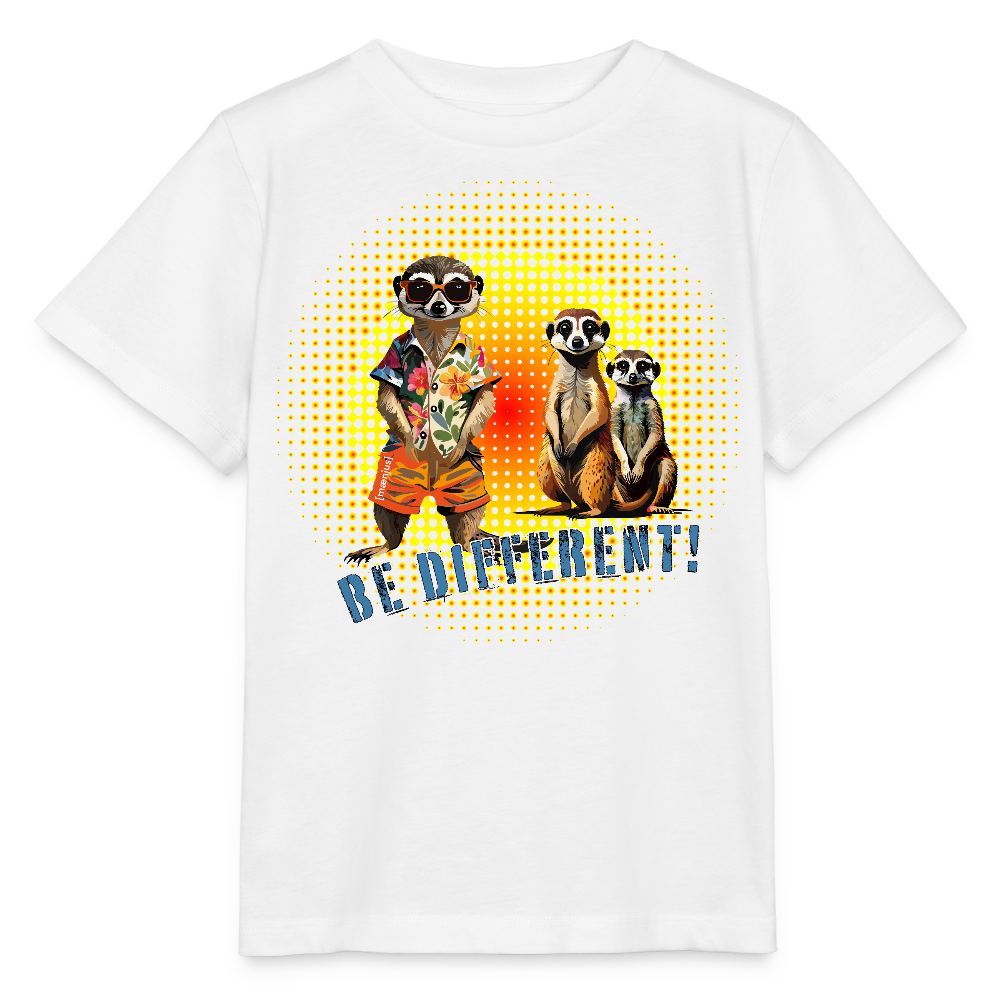 MNJS KIDS Bio T-Shirt mit BE DIFFERENT PRINT - Weiß